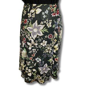 REITMANS Black and multicolour floral print a-line skirt ~ Vintage Y2K LARGE XL